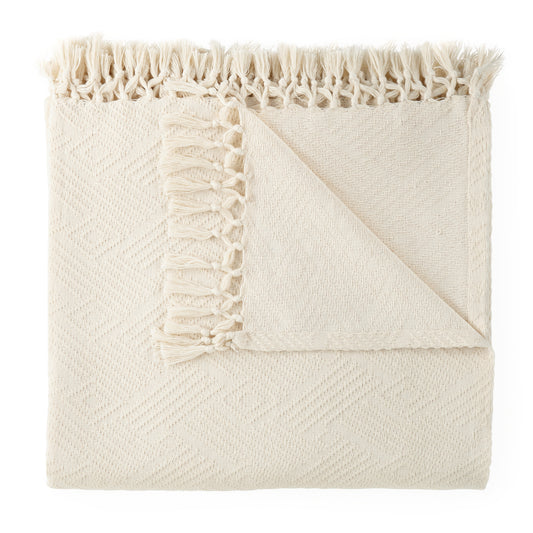 Jacquard-Überwurf mit Rautenmuster