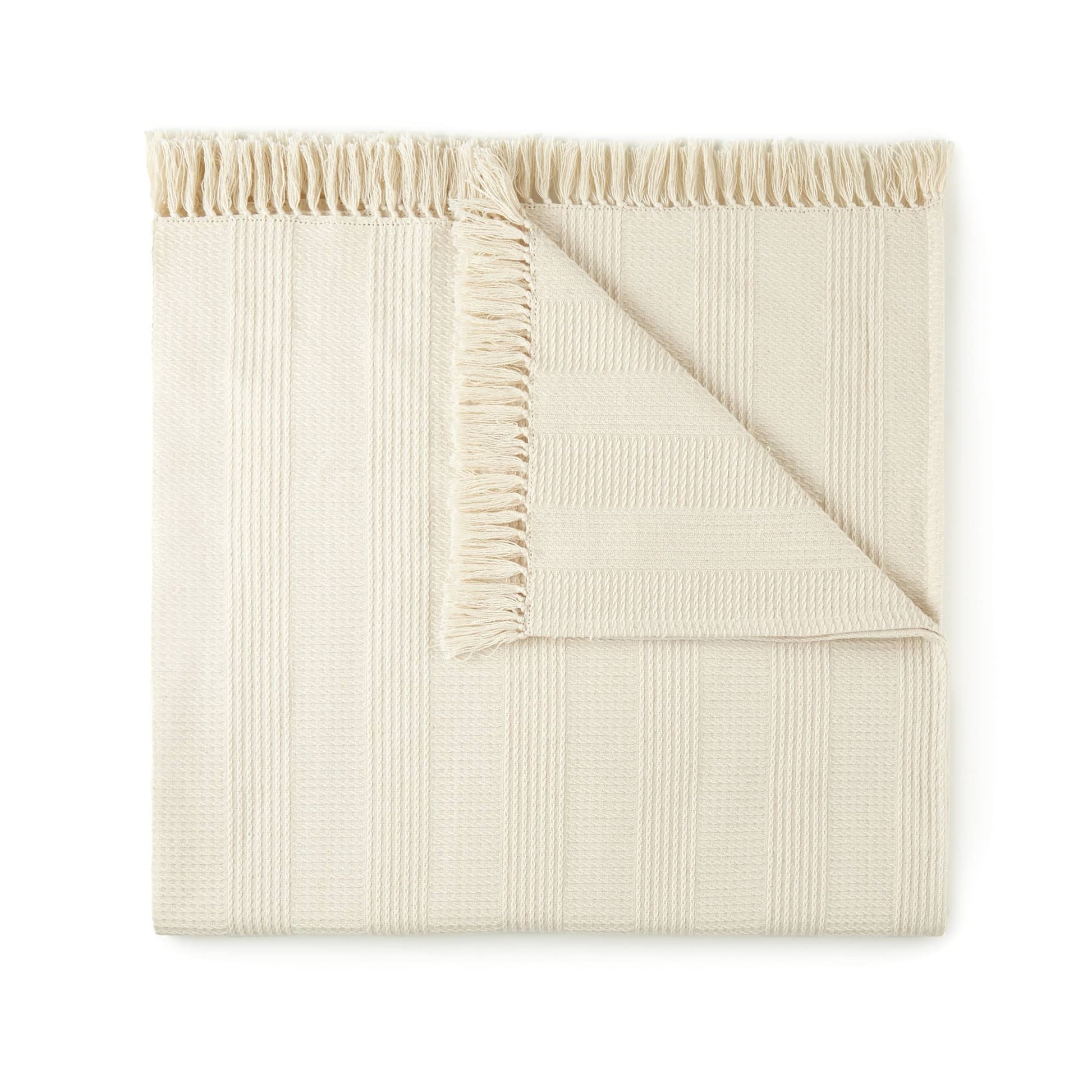 Organic Cotton Throw with Tassels Whisper Organics