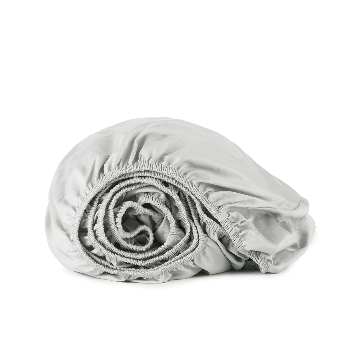 300 Thread Count Organic Fitted Sheet - Sateen - Twin, Silver Whisper Organics