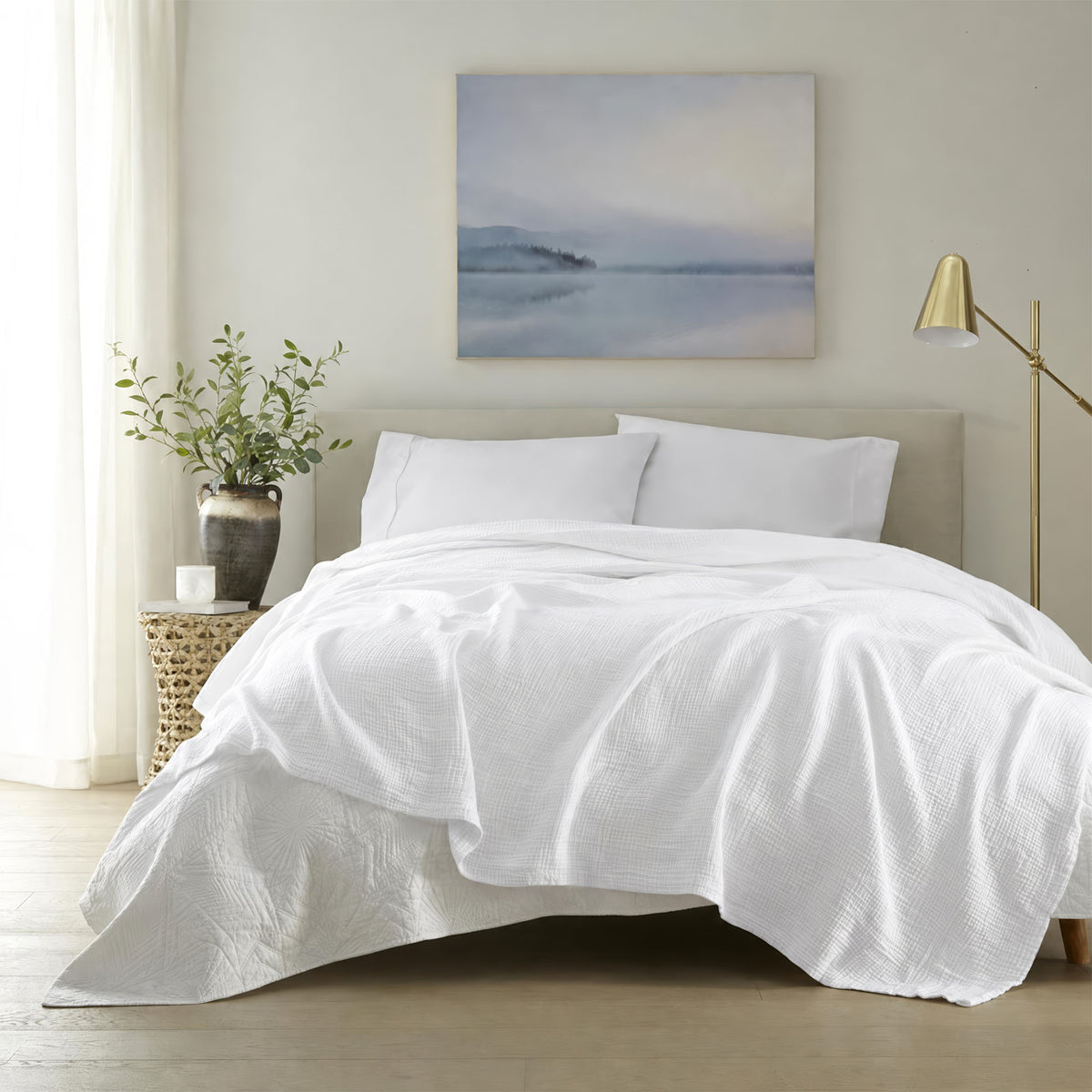 Muslin Organic Cotton Throw Blanket Whisper Organics