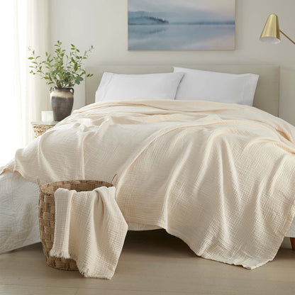 Muslin Organic Cotton Throw Blanket Whisper Organics