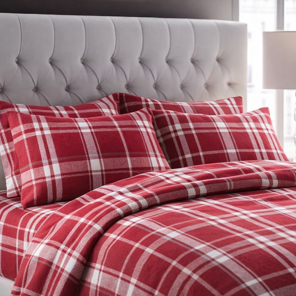 Plaid Organic Flannel Sheet Set Whisper Organics