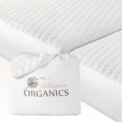 Organic Cotton Quilted Mattress Pad Protector Whisper Organics