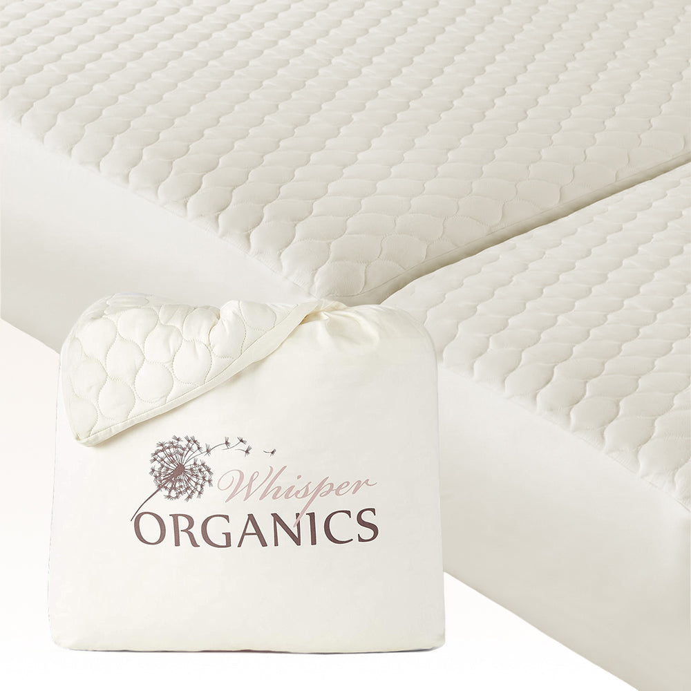Organic Cotton Quilted Mattress Pad Protector Whisper Organics