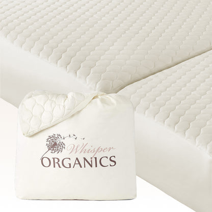 Organic Cotton Quilted Mattress Pad Protector Whisper Organics