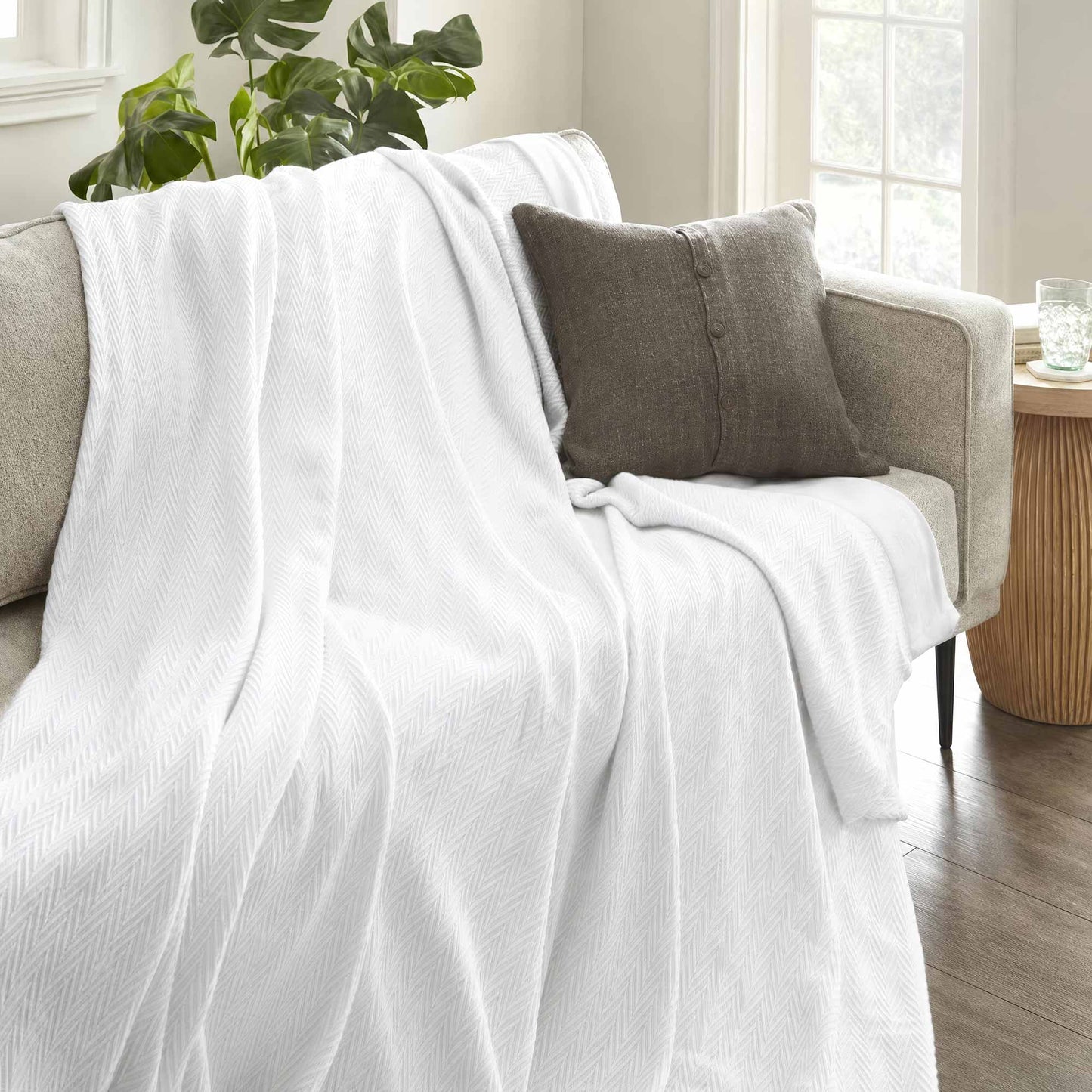 Organic Herringbone Blanket Whisper Organics