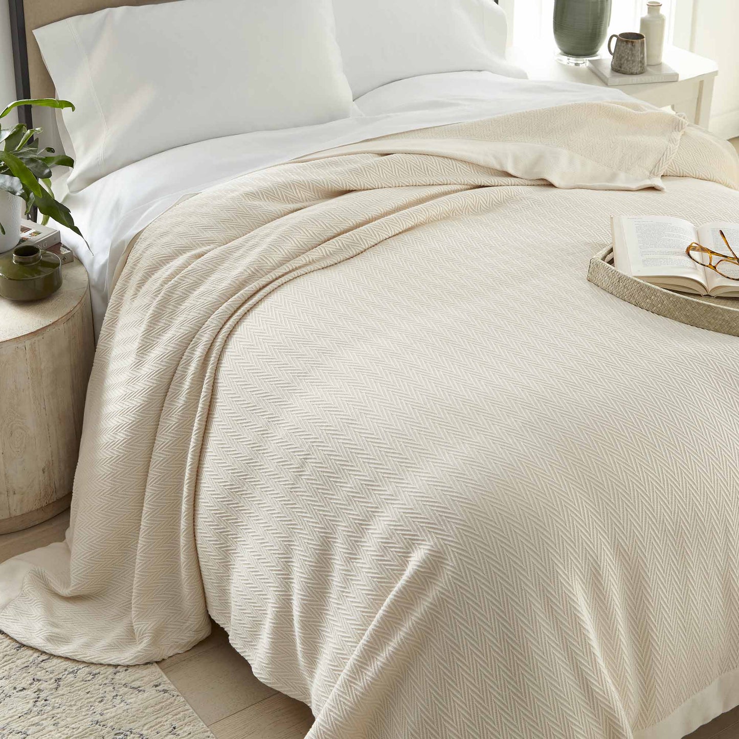 Organic Herringbone Blanket Whisper Organics