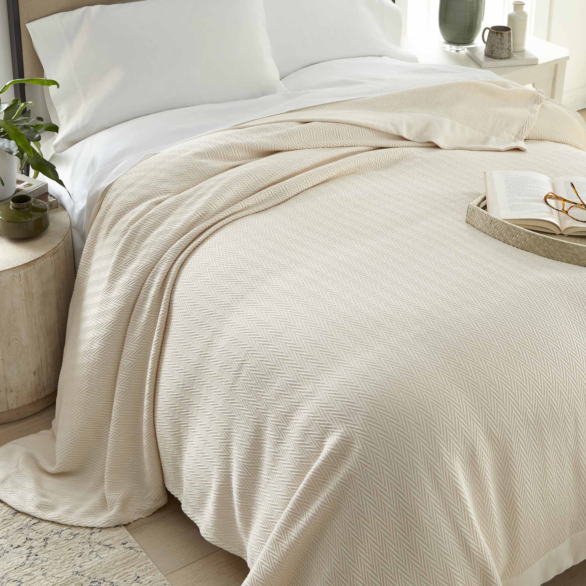Organic Herringbone Blanket Whisper Organics