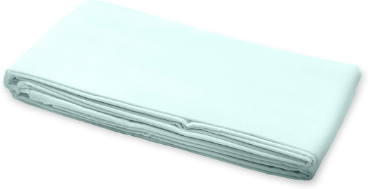 300TC Organic Fitted Sheet Sateen - Size Twin, Ocean Blue