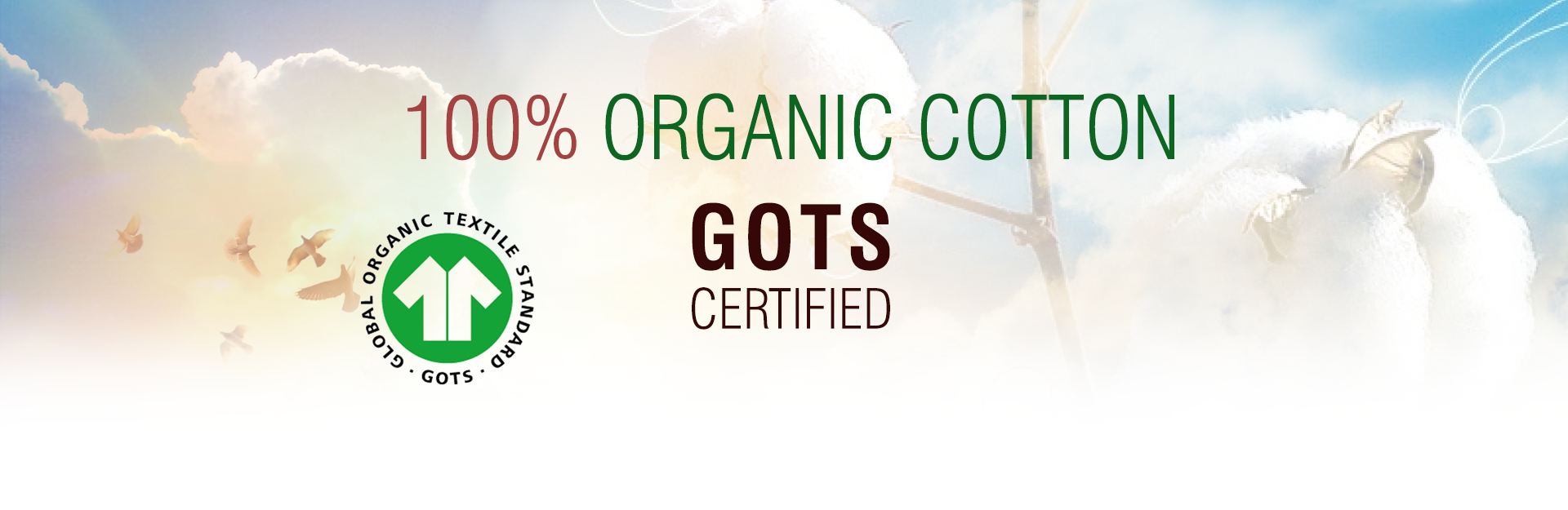 Pure Organic Cotton GOTS certified - Whisper Organics