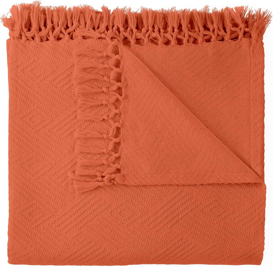 Diamond Jacquard Throw Rust